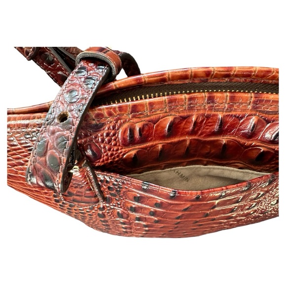 Brahmin Brown Leather Reptile Hand Tote W/Matching Wallet 2pc - Picture 13 of 13